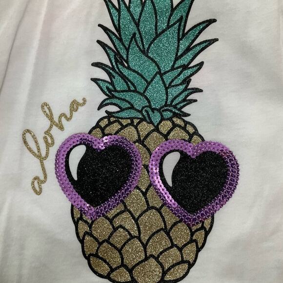 Oshkosh B’Gosh Girls White Tank Summer Tops Pineapple Ice Cream Cone Size 2T NEW - Picture 2 of 5